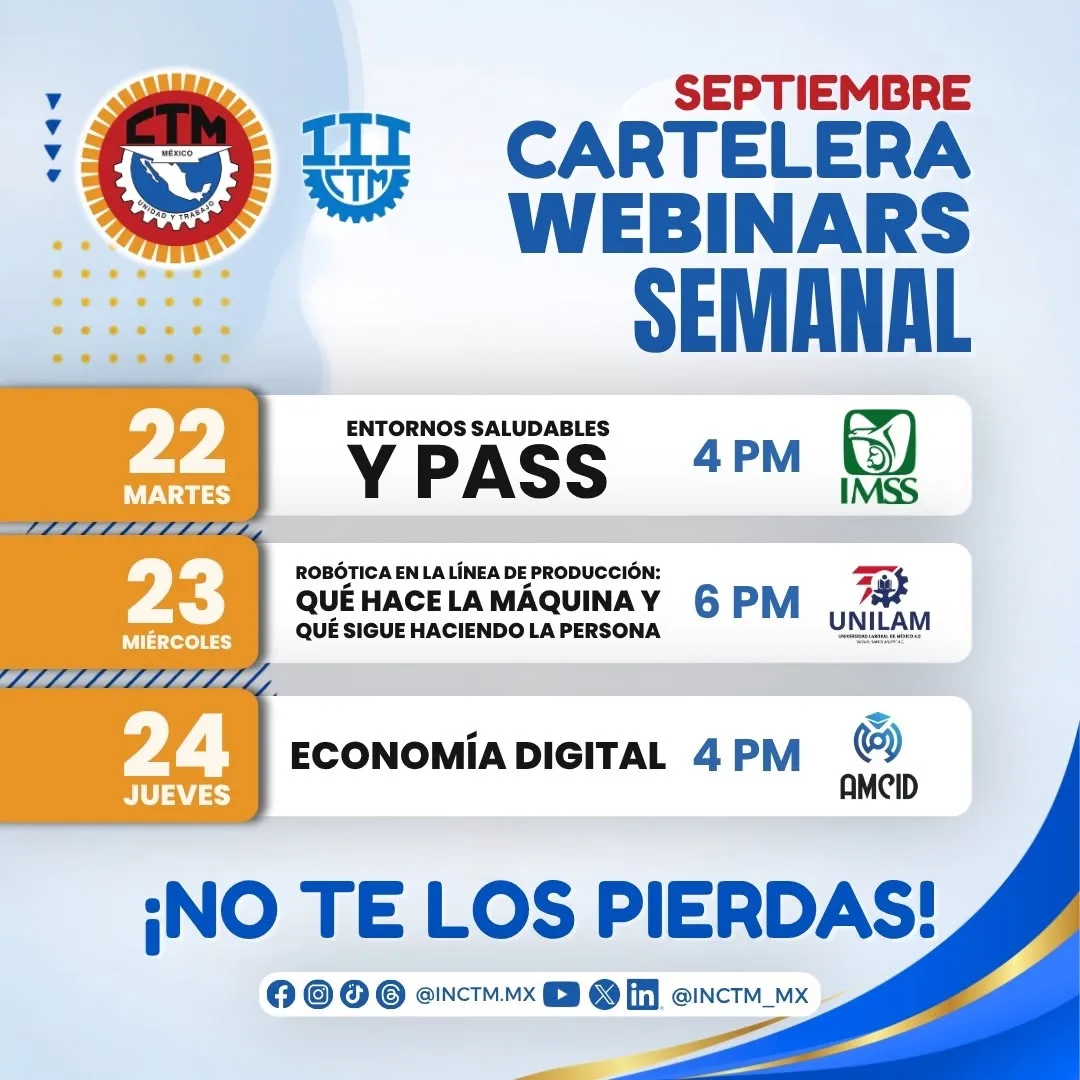 Weekly webinar lineup · September 21 to 25